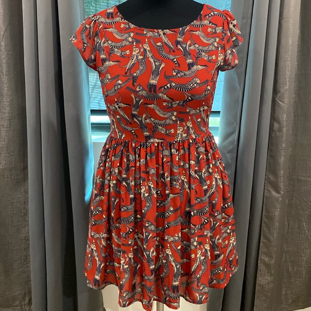 L.A. Soul Kitty Cat Print Dress |Size Small